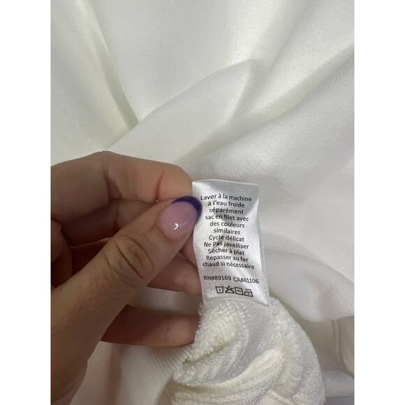 NEW ATM French Terry Garment  Dye Vintage Raglan Sweater Women's White Sz: Large - Picture 7 of 10